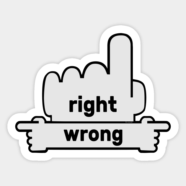 Hands Pointing - Text Art - Right and Wrong Sticker by fakelarry